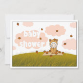 Herbst Baby in Falling Blätter Kinderdusche einlad Einladung (Vorderseite)