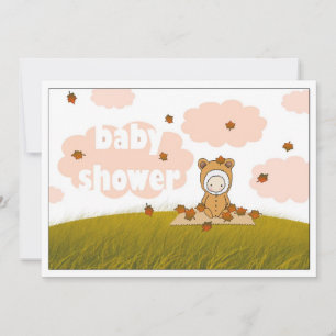 Herbst Baby in Falling Blätter Kinderdusche einlad Einladung