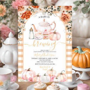 Herbst-Baby-Party Pink Floral Tea Party Baby Showe Einladung