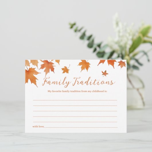 Herbst Baby Shower Family Tradition Spielkarte Einladung (Stehend Vorderseite)