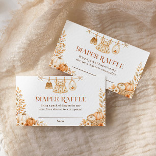 Herbst Baby Shower Windel-Raffle für kleines Kürbi Begleitkarte