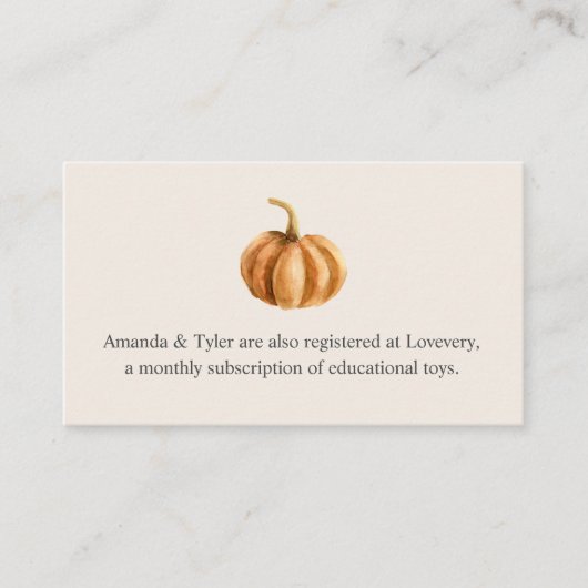 Herbst-Babydusche Begleitkarte (Vorderseite)