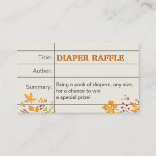 Herbst-Babydusche Sprinkle Diaper-Raffel Begleitkarte