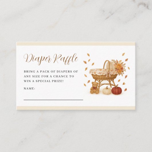 Herbst-Babydusche-Windeln Begleitkarte (Vorderseite)