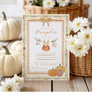Herbst-Babysachen Mädchen-Baby-Party Einladung