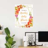 Herbst-Babyshower-Willkommen Poster (Heimbüro)