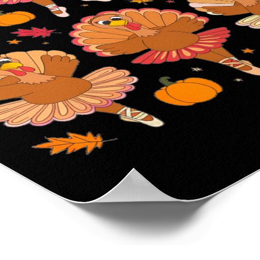 Herbst Ballerinas Tanzen Niedlich Türkei Erntedank Poster (Ecke)
