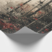 Herbst-Bambuspfad-Tuschewaschung Geschenkpapier (Ecke)