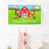 Herbst Barnyard Birthday Braun Haar Mädchen Willko Banner (Insitu)