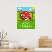 Herbst Barnyard Birthday Braun Haar Mädchen Willko Poster (Küche)