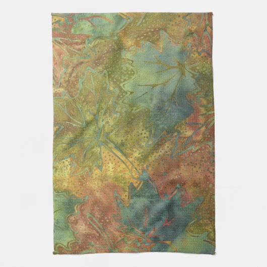 Herbst-Batik Geschirrtuch (Vertikal)