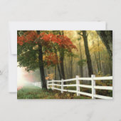 Herbst-Baum-Herbstlaub-Zaun-Hochzeits-Einladungen Einladung (Rückseite)