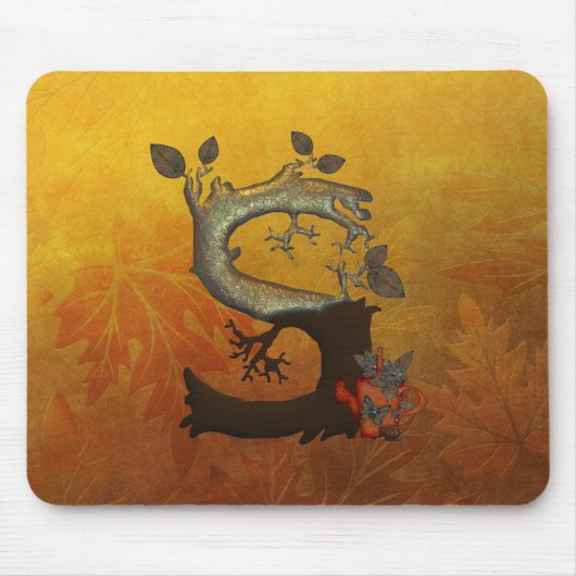 Herbst-Baum-Monogramm S Mousepad (Vorne)