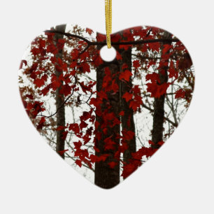 Herbst-Baum-roter Ahorn-Blätter der Herbstfarben- Keramikornament