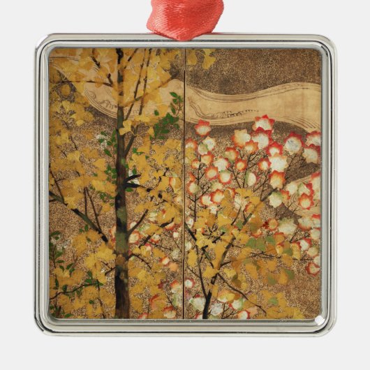 Herbst-Baum Silbernes Ornament (Vorne)