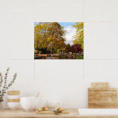 Herbst Bäume Bourton auf dem Wasser-Wöldplakat Poster (Küche)
