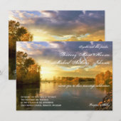 Herbst Bäume Fluss Sunset Hochzeitseinladungen Einladung (Vorne/Hinten)