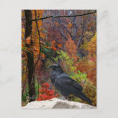 Herbst Bäume mit Crow saisonale Postkarte (Vorderseite)