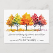 Herbst Bäume neue Adresse, die wir verschoben Herb Ankündigungspostkarte (Vorderseite)