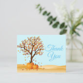 Herbst Bäume Pumpkin Danke Karte (Stehend Vorderseite)