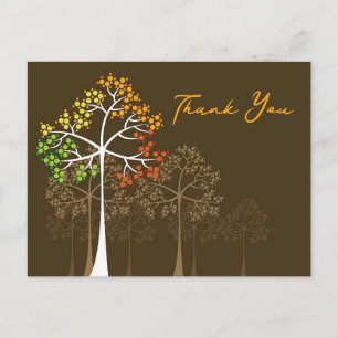 Herbst Bäume rustikale Custom Danke Postcard Postkarte