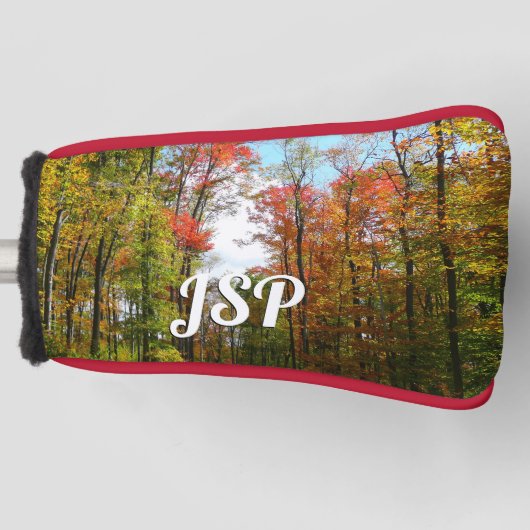 Herbst Bäume und Blue Sky Herbst Natur Fotografie Golf Headcover (Vorderseite)