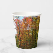 Herbst Bäume und Blue Sky Herbst Natur Fotografie Pappbecher (Rückseite)