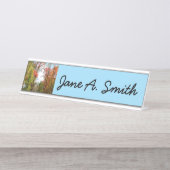 Herbst Bäume und Blue Sky Herbst Natur Fotografie Schreibtischnamensplakette (Vorderseite )