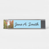 Herbst Bäume und Blue Sky Herbst Natur Fotografie Schreibtischnamensplakette (Vorderseite )