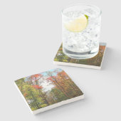 Herbst Bäume und Blue Sky Herbst Natur Fotografie Steinuntersetzer (Seitenansicht)