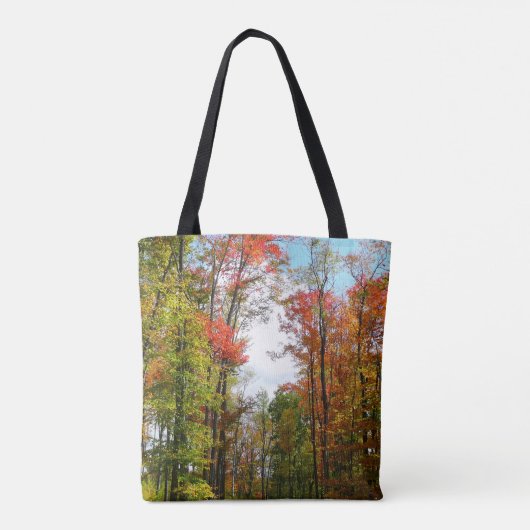 Herbst Bäume und Blue Sky Herbst Natur Fotografie Tasche (Rückseite)