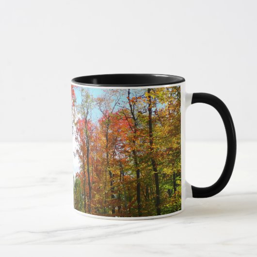 Herbst Bäume und Blue Sky Herbst Natur Fotografie Tasse (Rechts)