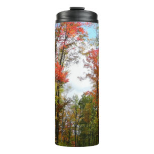 Herbst Bäume und Blue Sky Herbst Natur Fotografie Thermosbecher