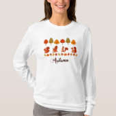 Herbst Bäume und Eichhörnchen T-Shirt (Vorderseite)