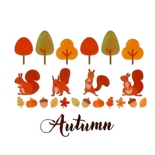 Herbst Bäume und Eichhörnchen T-Shirt