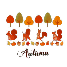 Herbst Bäume und Eichhörnchen T-Shirt