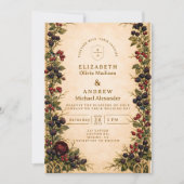 Herbst-Beeren-Botanische Hochzeit Einladung (Vorderseite)