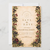 Herbst-Beeren-Botanische Hochzeit Save The Date (Vorderseite)