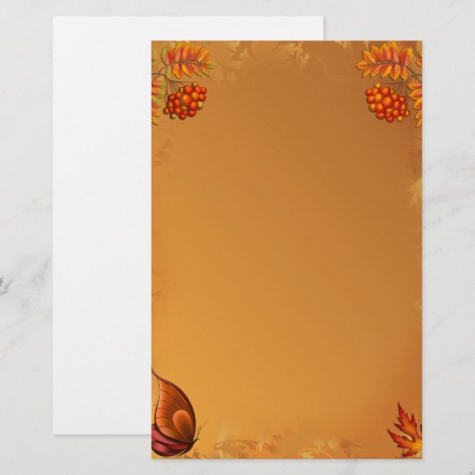 Herbst-Beeren Briefpapier (Vorne/Hinten)
