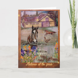 Herbst bei den Pferden Einladung