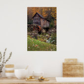 Herbst bei der Großmühle Poster (Küche)