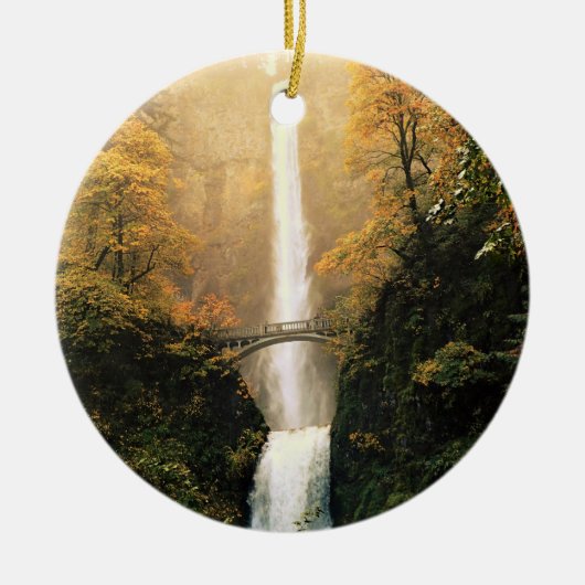 Herbst bei Multnomah Falls, OR Keramik Ornament (Vorne)