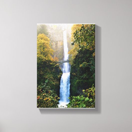 Herbst bei Multnomah Falls, OR Leinwanddruck (Vorderseite)