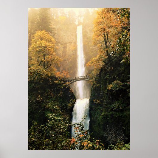 Herbst bei Multnomah Falls, OR Poster (Vorne)