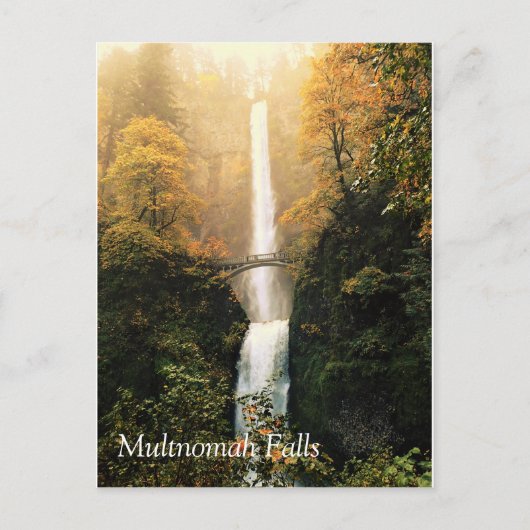 Herbst bei Multnomah Falls, OR Postkarte (Vorderseite)