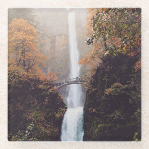 Herbst bei Multnomah Falls, Oregon Glasuntersetzer