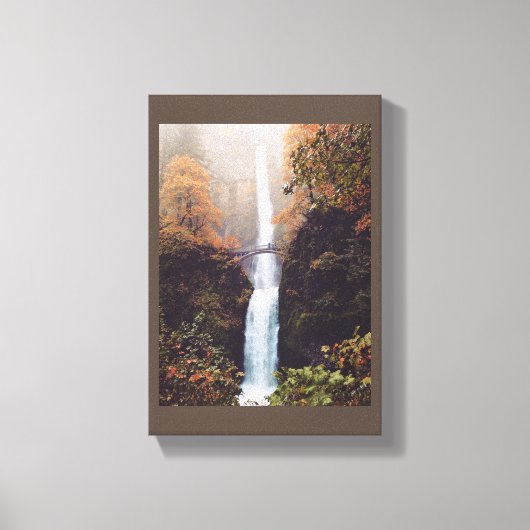 Herbst bei Multnomah Falls, Oregon Leinwanddruck (Vorderseite)