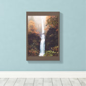 Herbst bei Multnomah Falls, Oregon Leinwanddruck (Insitu (Holzboden))