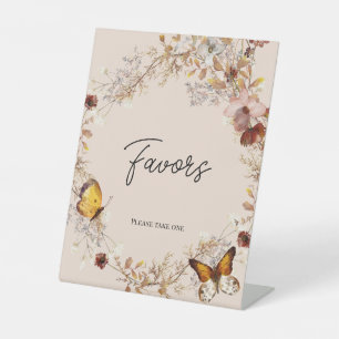 Herbst-Beige-Wildblumen-Geschenke-Tischschild Sockelschild