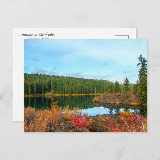 Herbst beim Clear Lake Postcard Postkarte (Vorne/Hinten)